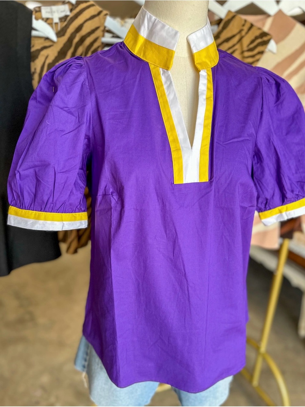 Mary Square Tricia Top Purple/Gold - Picture 2 of 7